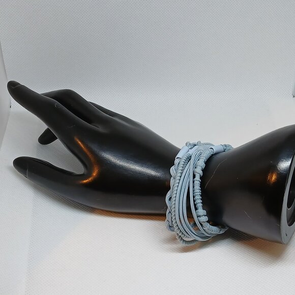 NWOT Set of 4 Blue Adjustable Braided Cloth/String Bracelet Jewelry Acc. #11 - Picture 6 of 10